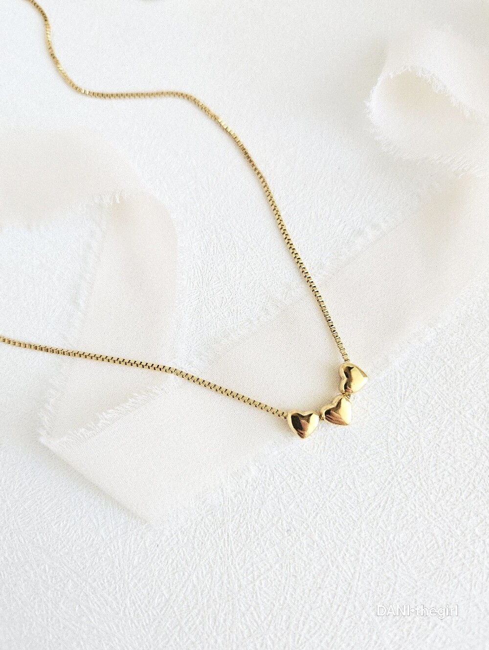 Gold Heart Bead Necklace